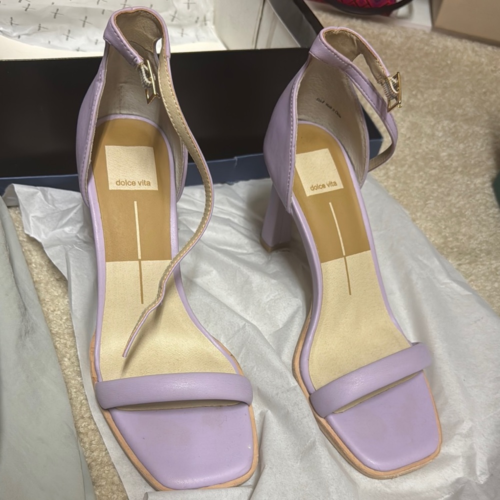 Dolce Vita Purple Heeled Sandals with Ankle Strap